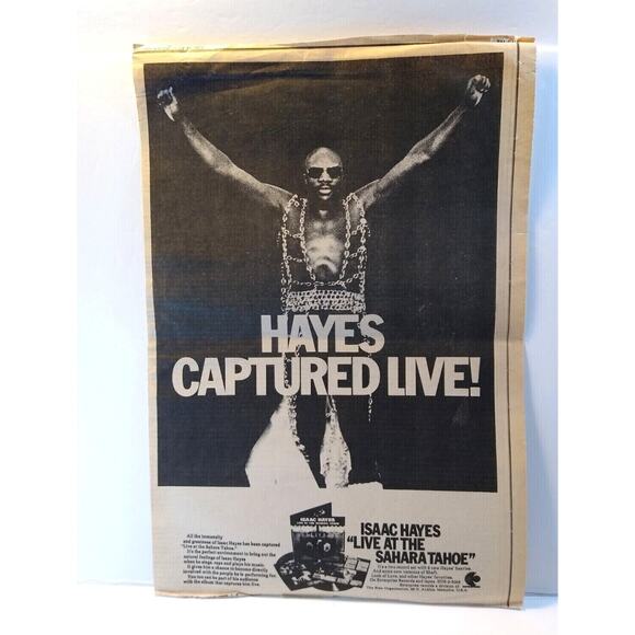 Isaac Hayes Live At The Sahara Tahoe AD 1973 Vintage Artwork Soul Funk Music - Picture 2 of 3